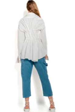 Marques ' Almeida Tops | CINCHED PLEATED SHIRT WHITE