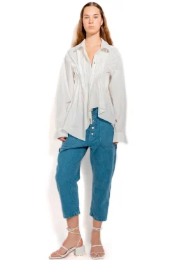 Marques ' Almeida Tops | CINCHED PLEATED SHIRT WHITE