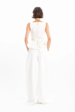 Marques ' Almeida Denim | Bottoms | DENIM PLEATED TROUSERS WHITE