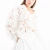 Marques ' Almeida Bridal | Tops | EMBROIDERED PUFF SLEEVE SHIRT WHITE