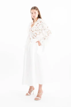 Marques ' Almeida Bridal | Tops | EMBROIDERED PUFF SLEEVE SHIRT WHITE