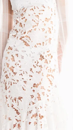 Marques ' Almeida Bridal | Dresses | EMBROIDERED STRAP DRESS WITH PEPLUM WHITE