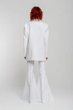 Marques ' Almeida Bridal | EXTREME FLARE TROUSERS WHITE