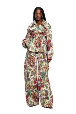 Marques ' Almeida Outerwear | WHITE FLORAL BROCADE CROPPED TRENCH COAT STYLE JACKET MULTICOLOUR