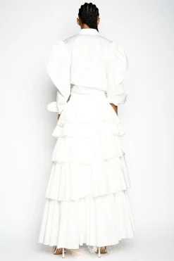 Marques ' Almeida Bottoms | FRILL BAIANA SKIRT WHITE