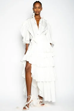 Marques ' Almeida Bottoms | FRILL BAIANA SKIRT WHITE