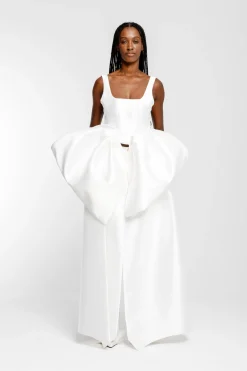 Marques ' Almeida Bridal | FRONT BOW TOP WHITE