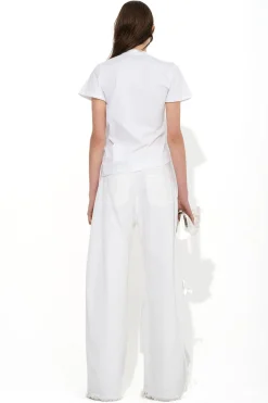 Marques ' Almeida Tops | Tops | GATHERED T-SHIRT WHITE