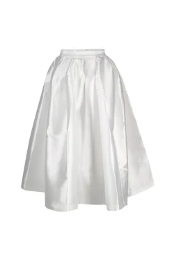 Marques ' Almeida Bridal | HIGH WAIST PLEATED FULL SKIRT WHITE