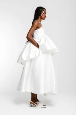 Marques ' Almeida Bridal | HIGH WAIST PLEATED FULL SKIRT WHITE