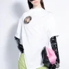 Marques ' Almeida Tops | Tops | OVERSIZED T-SHIRT WITH BIG EYELET WHITE