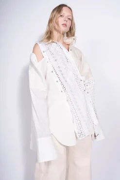 Marques ' Almeida Tops | Tops | PATCHWORK DECONSTRUCTED SHIRT WHITE