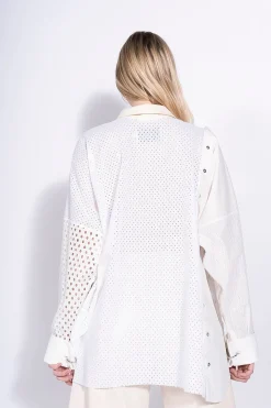 Marques ' Almeida Tops | Tops | PATCHWORK DECONSTRUCTED SHIRT WHITE