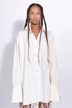 Marques ' Almeida Tops | Tops | PATCHWORK XXL SHIRT WHITE