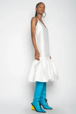 Marques ' Almeida Dresses | Dresses | PUFF HEM SLIP DRESS WHITE
