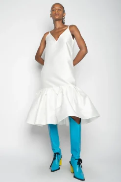 Marques ' Almeida Dresses | Dresses | PUFF HEM SLIP DRESS WHITE