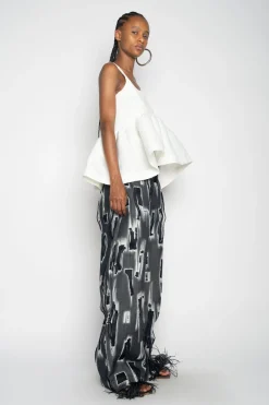 Marques ' Almeida Tops | SLEEVELESS PUFF HEM TOP WHITE