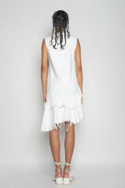 Marques ' Almeida Dresses | Dresses | V-NECK FRILL DRESS WHITE