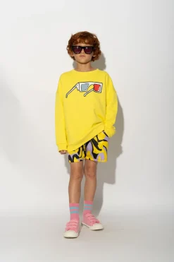 Marques ' Almeida Tops | 3D GLASSES PRINT SWEATSHIRT YELLOW