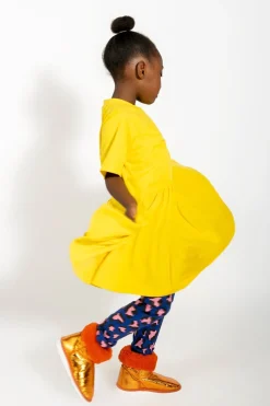 Marques ' Almeida Jersey | Dresses | GATHERED JERSEY T-SHIRT DRESS YELLOW