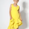 Marques ' Almeida Dresses | SLEEVELESS FLOUNCE DRESS YELLOW