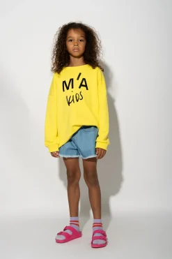 Marques ' Almeida Tops | SWEATSHIRT WITH EMBROIDERED LOGO YELLOW