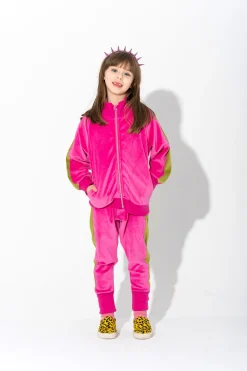 Marques ' Almeida Outerwear | Tops | ZIP UP VELOUR JACKET WITH CONTRAST TAPE BRIGHTPINK